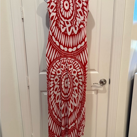 Chico’s Sunrise Katrina Red and White Maxi Dress size 0 - Picture 3 of 5